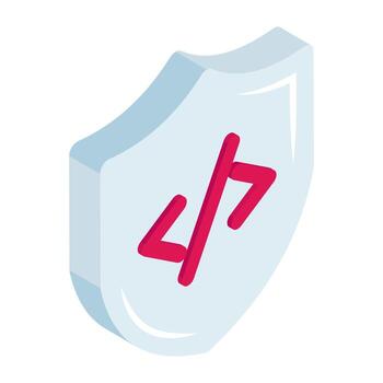 único diseño icono de seguro codificación vector