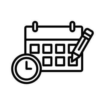 Flat timetable schedule icon for work shift management and employee task vector