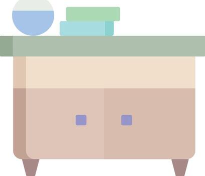 study table with storage flat icon design vector