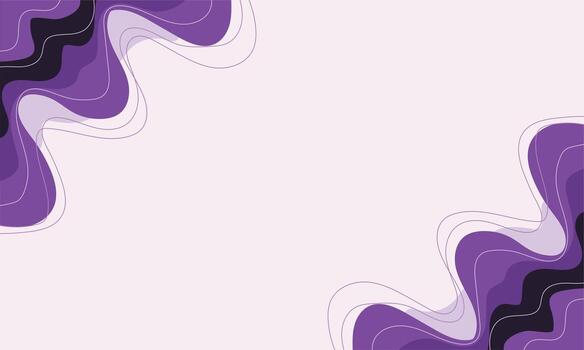 A minimalist abstract background featuring layered, wavy purple shapes with subtle shading and thin white outlines. vector