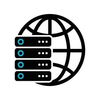 Modern Web Server Icon on White Background. vector