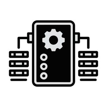 Flat Application Server Icon Design. vector