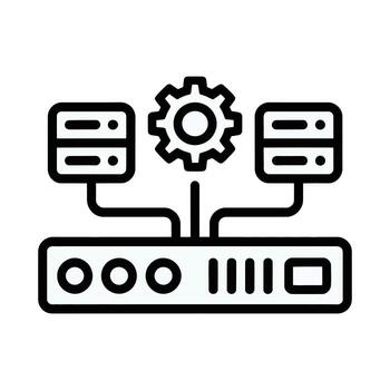Clean Line Art Application Server Symbol. vector