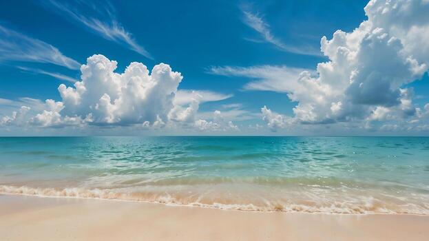 tropical playa con azul cielo y blanco nubes resumen textura antecedentes foto