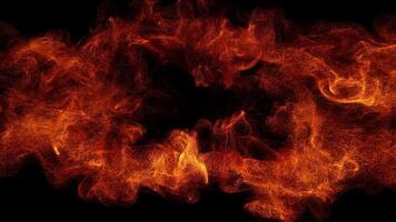 intensiv, eldig visa av virvlande partikel effekter skapande en fascinerande explosion mot en mörk bakgrund, visa upp dynamisk energi och en fängslande visuell rörelse video