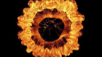dinamico pirotecnico particella esplosione nel caldo toni su un' nero sfondo video