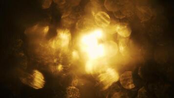 sbalorditivo d'oro leggero bokeh crea sognante, astratto sfondo, Perfetto per aggiungendo calore e profondità per disegni video