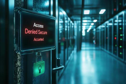 Dental security sign in a data center photo