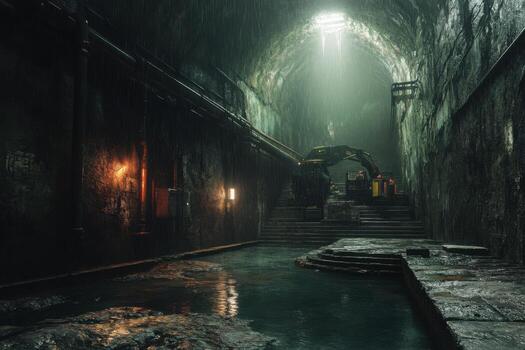 The dark and creepy tunnel in the game photo