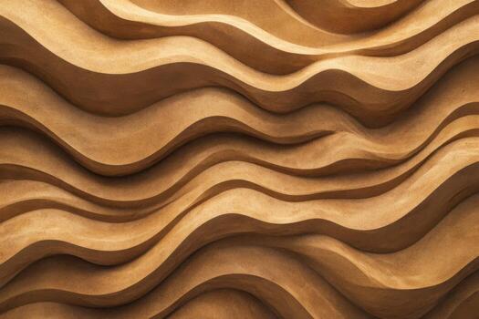 A wall with wavy lines and a brown color photo