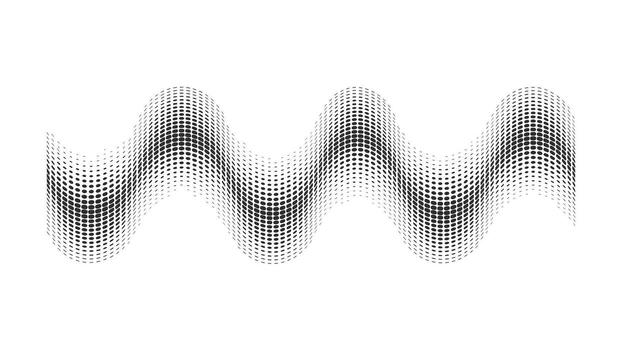 Wavy Halftone Pattern Abstract Background with Smooth Curves and Gradual Density Changes for Modern Design Elements and Creative Applications vector