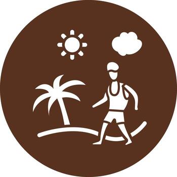 Man In Beach Custom Line Based Element vector