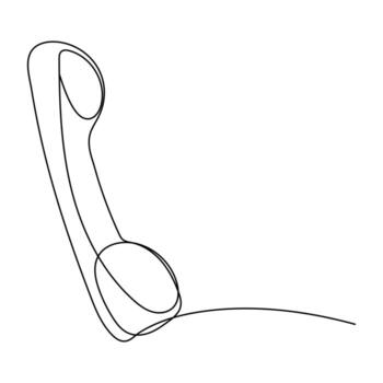 Simple continuous line drawing of a telephone receiver isolated on white background artistic line artwork vector