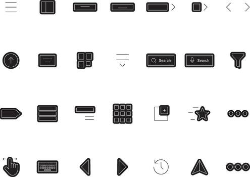 Navigation Outline Icons Collection for UI UX Flat and Button Style vector
