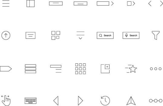 Navigation Outline Icons Collection for UI UX Flat and Linear Style vector