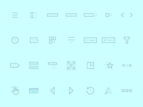 Navigation Outline Icons Collection for UI UX Flat and Duotone Style vector