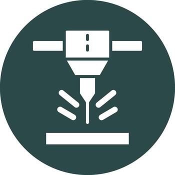 Cnc Machine Dark Mode Style Symbol vector