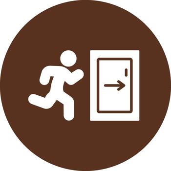 Emergency Exit Simplified Design Style Piece vector
