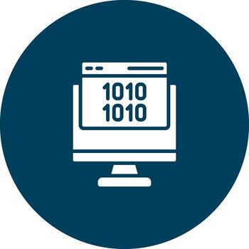 Binary Code Isometric Web Illustration Piece vector