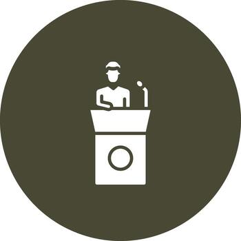 Man Giving A Speech Three Dimensional Interface Shape vector