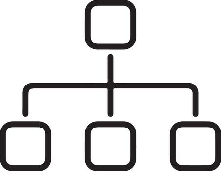 sencillo jerárquico estructura diagrama icono vector