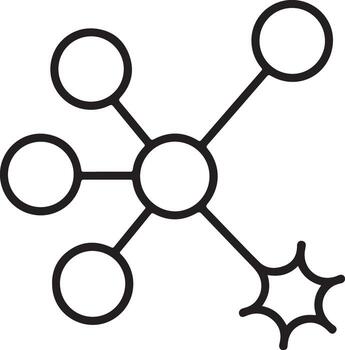 Abstract network diagram with central node and outlying elements vector