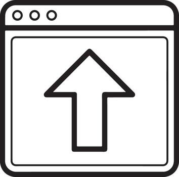 navegador ventana con un hacia arriba flecha icono simbolizando subir vector