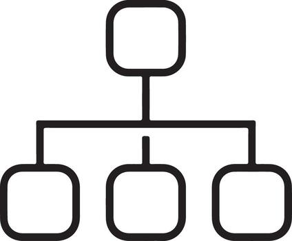 sencillo organizativo gráfico con Tres niveles vector