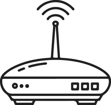inalámbrico enrutador con señal olas icono vector