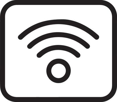 Simple black and white wifi signal icon on a rounded square background vector