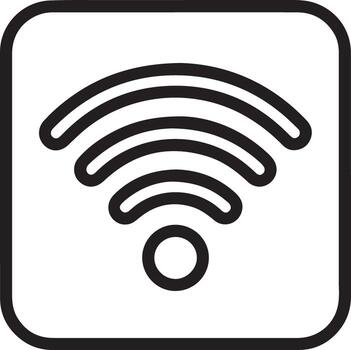 sencillo contorno icono de un inalámbrico red señal vector