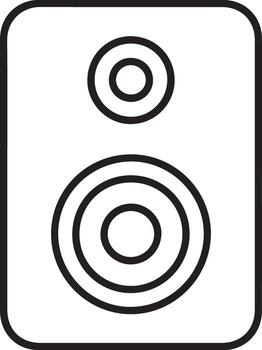 Simple outline icon of a two way speaker system vector