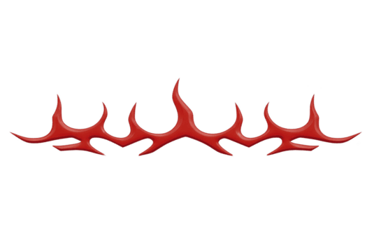 röd stam- flamma design med skarp, symmetrisk kurvor skapar djärv och dynamisk visuell. mönster är ofta Begagnade i tatueringar, grafik, och dekorativ konst för dess slående utseende png