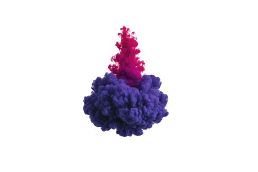 vibrante nube de púrpura y rosado tinta remolinos en agua, creando fascinante y dinámica visual efecto. colores mezcla a la perfección, formando intrincado patrones y texturas png