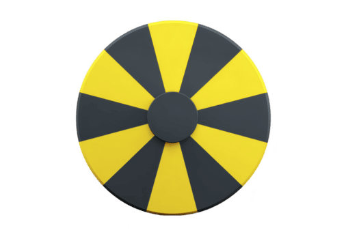 il giro scudo con alternato giallo e nero triangolare segmenti crea Impressionante modello. design è semplice ancora grassetto, evocando senso di medievale o fantasia stile png