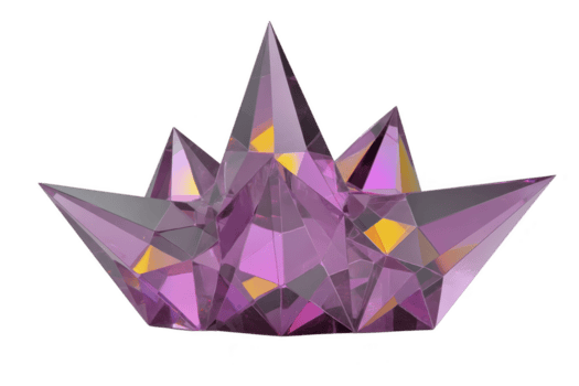 vibrant, multiforme violet cristal avec pointu, angulaire pics et réfléchissant surface, création frappant géométrique conception. cristal transparence et Couleur évoquer sens de mystère et élégance png