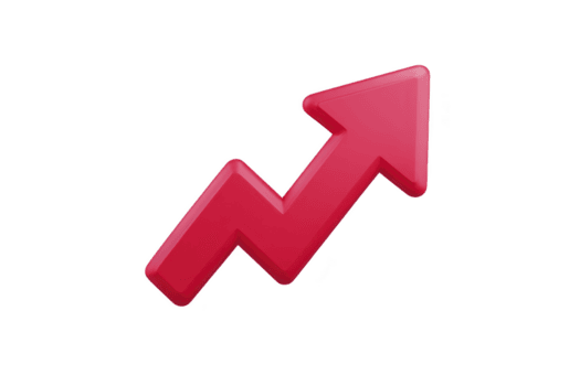 röd sicksack- pil pekande uppåt symboliserar tillväxt, framsteg, eller öka i data eller statistik. djärv design förmedlar känsla av dynamisk rörelse och positiv förändra png