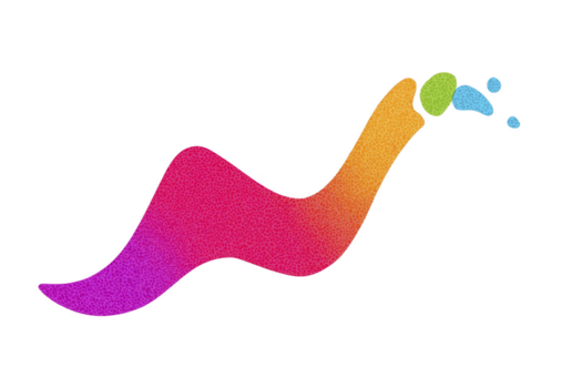 Vibrant, abstract wave design with gradient of pink, orange, and blue hues, creating dynamic and energetic feel. colorful pattern is visually striking and modern png