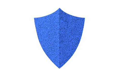 blu scudo con strutturato superficie sta su contro trasparente sfondo, simboleggiante protezione e sicurezza. scudo design è semplice ancora efficace, veicolare senso di sicurezza e difesa png