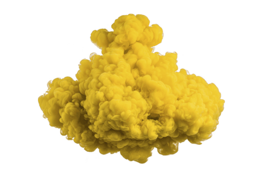 vibrante amarillo nube de fumar olas en contra transparencia fondo, creando dinámica y energético visual efecto. arremolinándose patrones y brillante color evocar sentido de movimiento y creatividad png