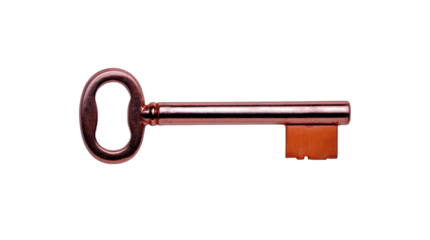 Vintage ▾ rosso chiave con il giro maniglia e rettangolare morso, isolato su trasparenza sfondo, evoca senso di mistero e nostalgia png