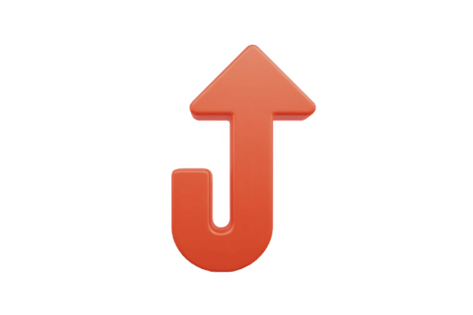 3D red U turn arrow icon on transparency background, symbolizing direction change or navigation. arrow is bold and glossy, conveying sense of movement and decision making png