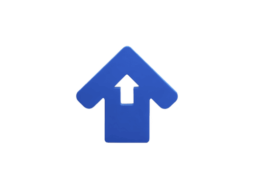 azul seta ícone apontando para cima simboliza direção ou progresso. simples Projeto é frequentemente usava dentro digital interfaces para indicar Enviando ou comovente frente png