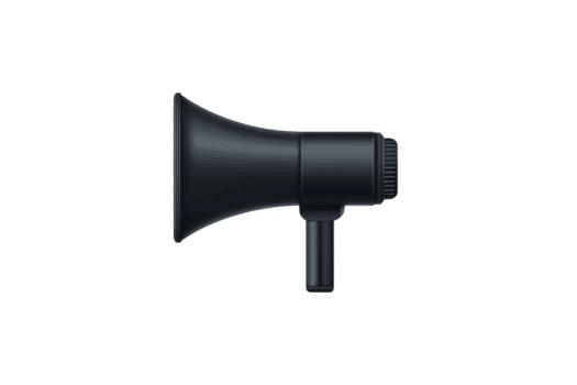 nero megafono icona con elegante disegno, simboleggiante comunicazione e amplificazione. Immagine è semplice e moderno, adatto per veicolare messaggi o annunci png