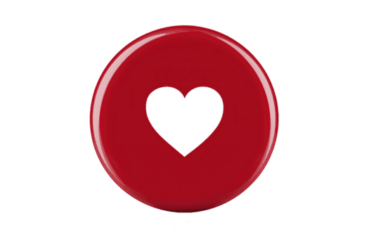 brillante rosso pulsante con cuore sagomato ritagliare nel centro, simboleggiante amore e affetto. lucido superficie riflette luce, aggiungendo moderno e elegante aspetto png