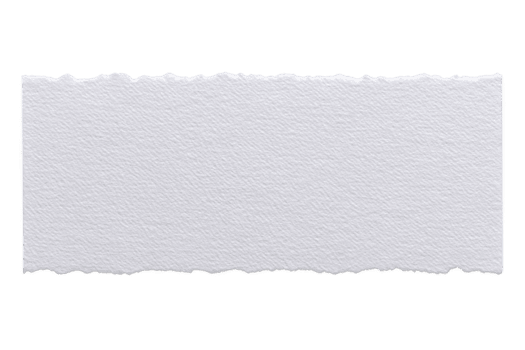 Torn piece of white paper with textured surface and rough edges, isolated on transparency background, evokes sense of simplicity and creativity png