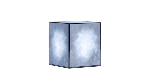 raggiante cubo con smerigliato superficie emette morbido, ambientale luce, la creazione di moderno e minimalista estetico. cubo design è semplice ancora elegante, adatto per contemporaneo interni png