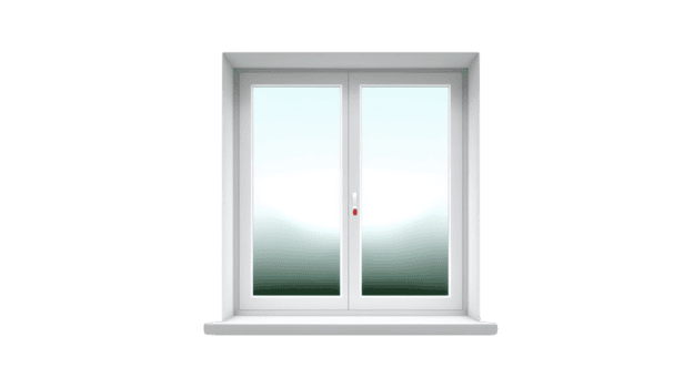 moderno branco deslizante janela com fosco vidro, conjunto dentro simples quadro, fornece lustroso e minimalista Projeto. janela é fechado, oferta privacidade enquanto permitindo difuso luz para entrar png