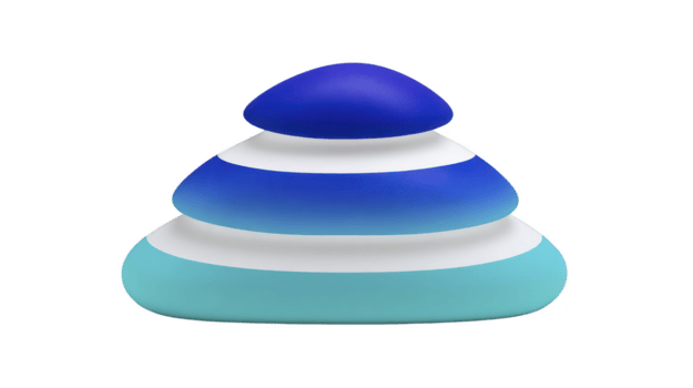 Stack of smooth, gradient colored stones in shades of blue and white creates calming and balanced visual. stones are arranged in pyramid shape, symbolizing tranquility and harmony png