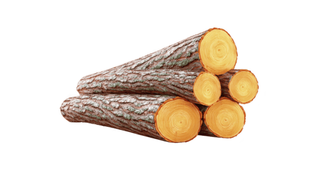 pilha do cortar Histórico com visível árvore argolas e texturizado latido, exibindo natural madeira padrões. Histórico estão arranjado ordenadamente, destacando seus circular Cruz Seções e rude exterior png